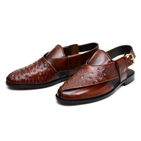 BROWN TEXTURED FORMAL CHAPPAL (SR BRN 502)