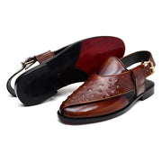 BROWN TEXTURED FORMAL CHAPPAL (SR BRN 502)