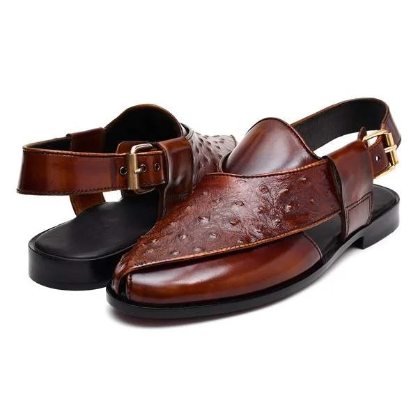 BROWN TEXTURED FORMAL CHAPPAL (SR BRN 502)