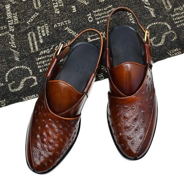 BROWN TEXTURED FORMAL CHAPPAL (SR BRN 502)