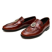 MAJESTIC MILD: COFFEE LEATHER LOAFERS (SR BRN 02)