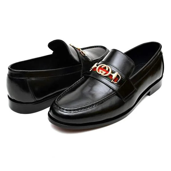 BLACK GUCCI BUCKEL LOAFERS (SR BLK 011)